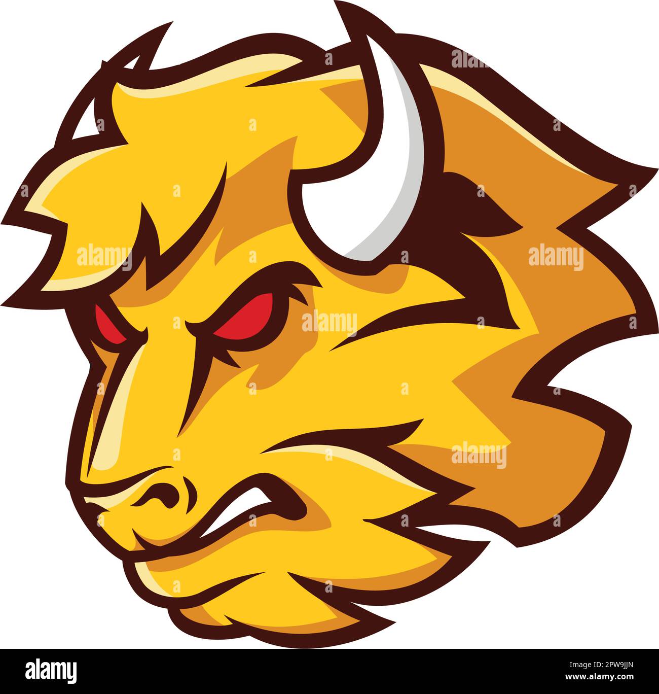 Angry Bull Head Mascot and Illustration Stock Vector Image & Art - Alamy