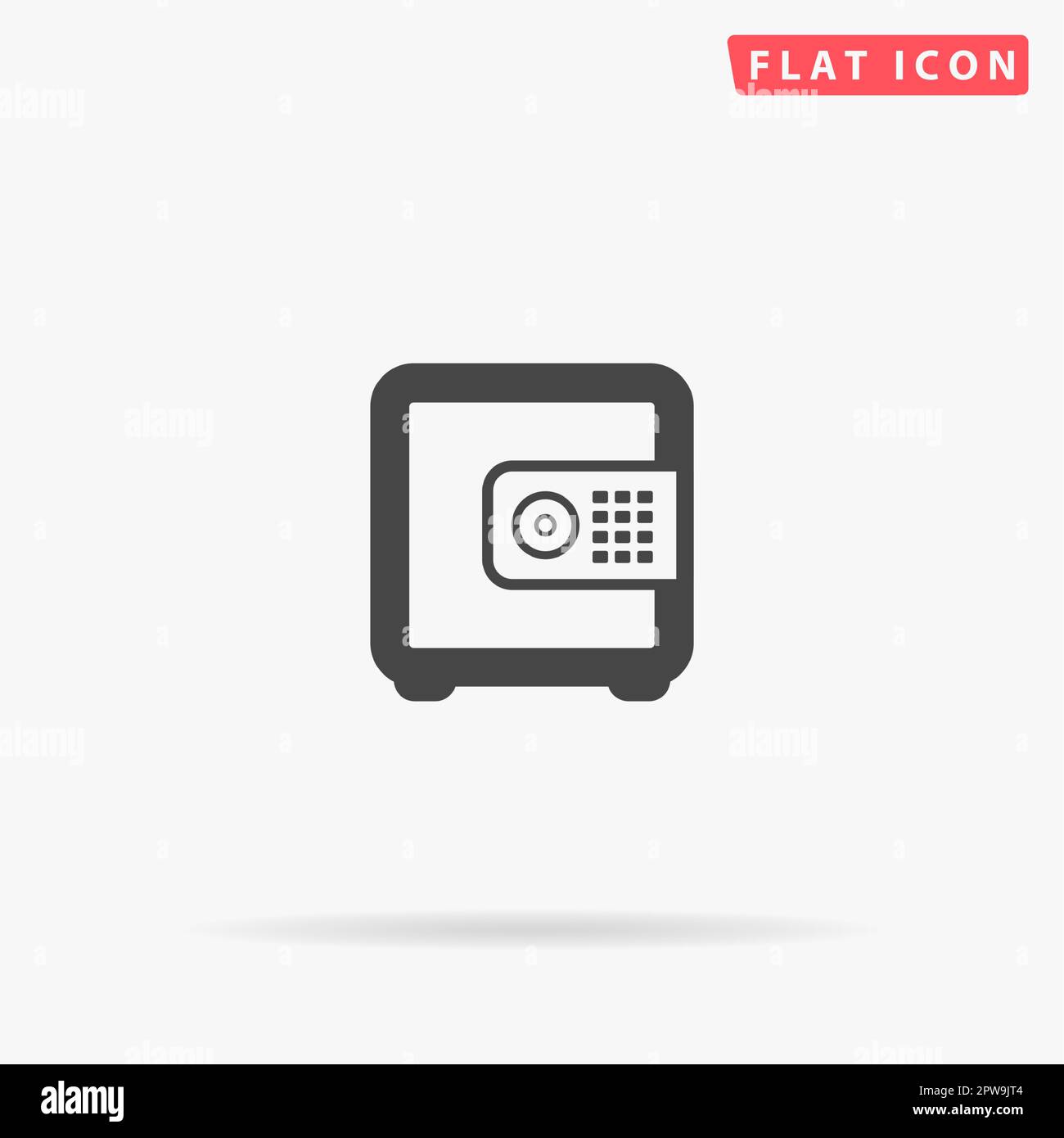 Safe money. Simple flat black symbol with shadow on white background