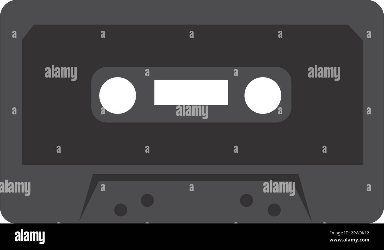 Simple Cassette Tape and Audio Cassette Illustration Stock Vector Image