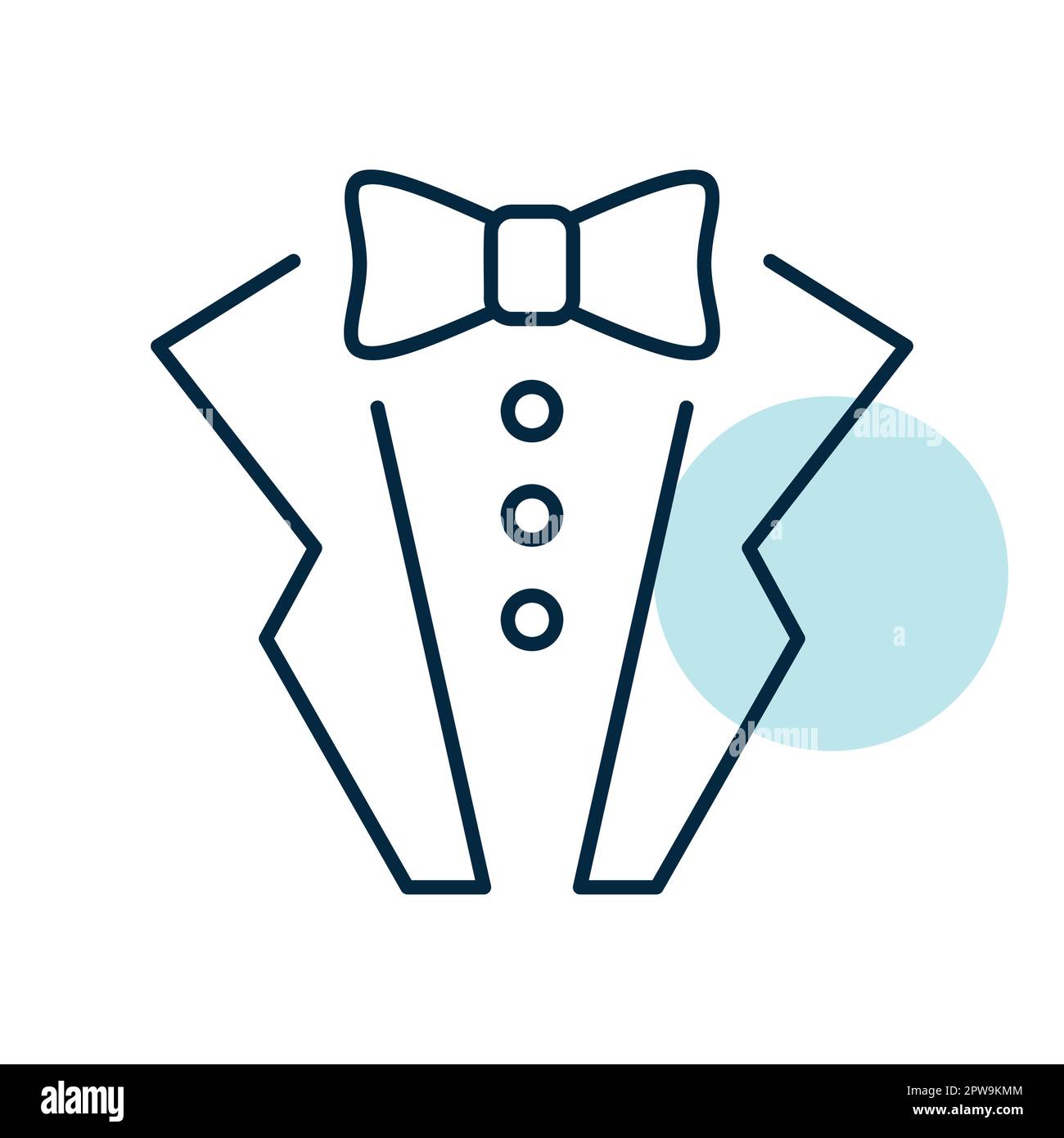 Tuxedo. Weddind suit with bow tie vector icon Stock Vector