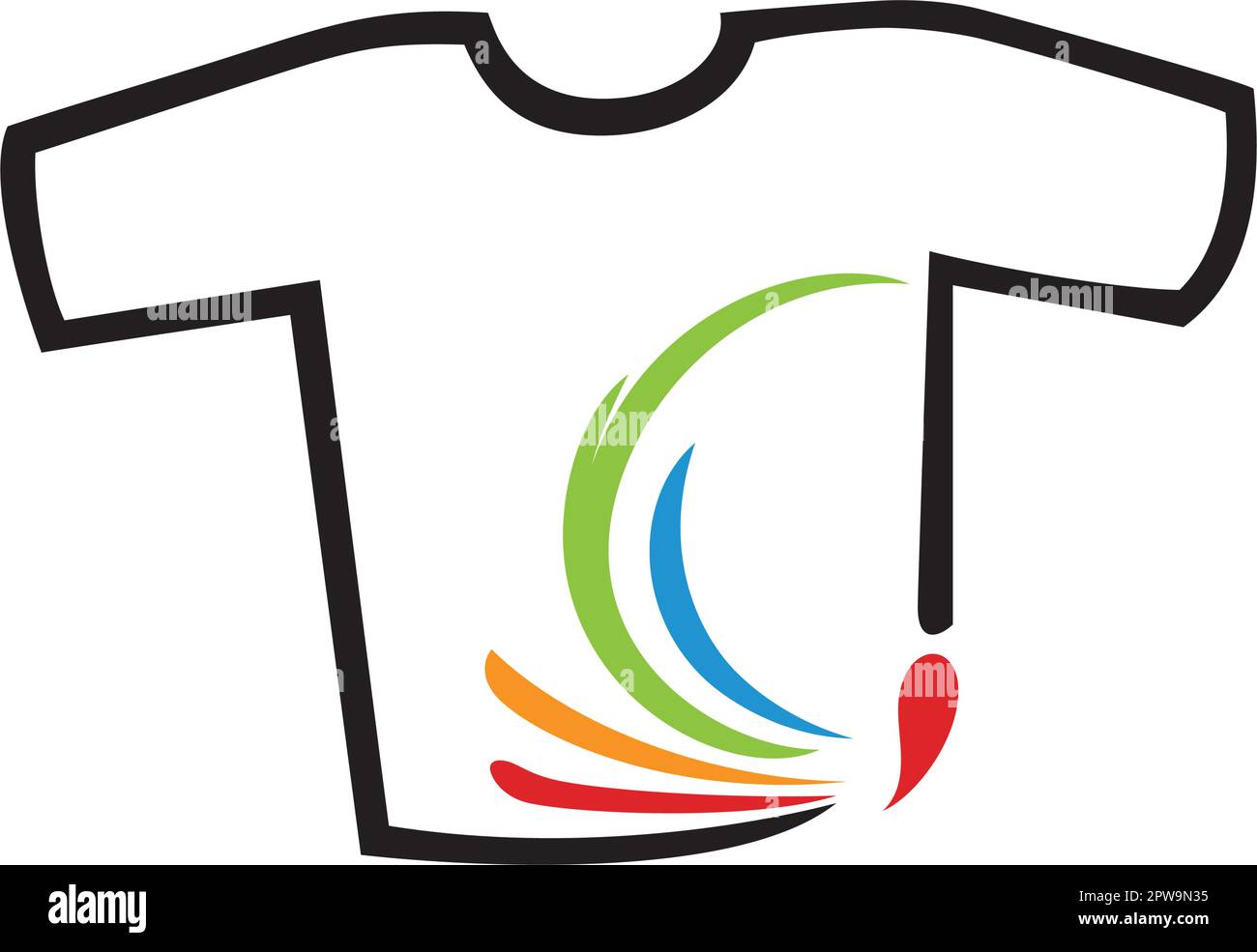 Simple T-Shirt combined with Brush Paint Illustration Stock Vector