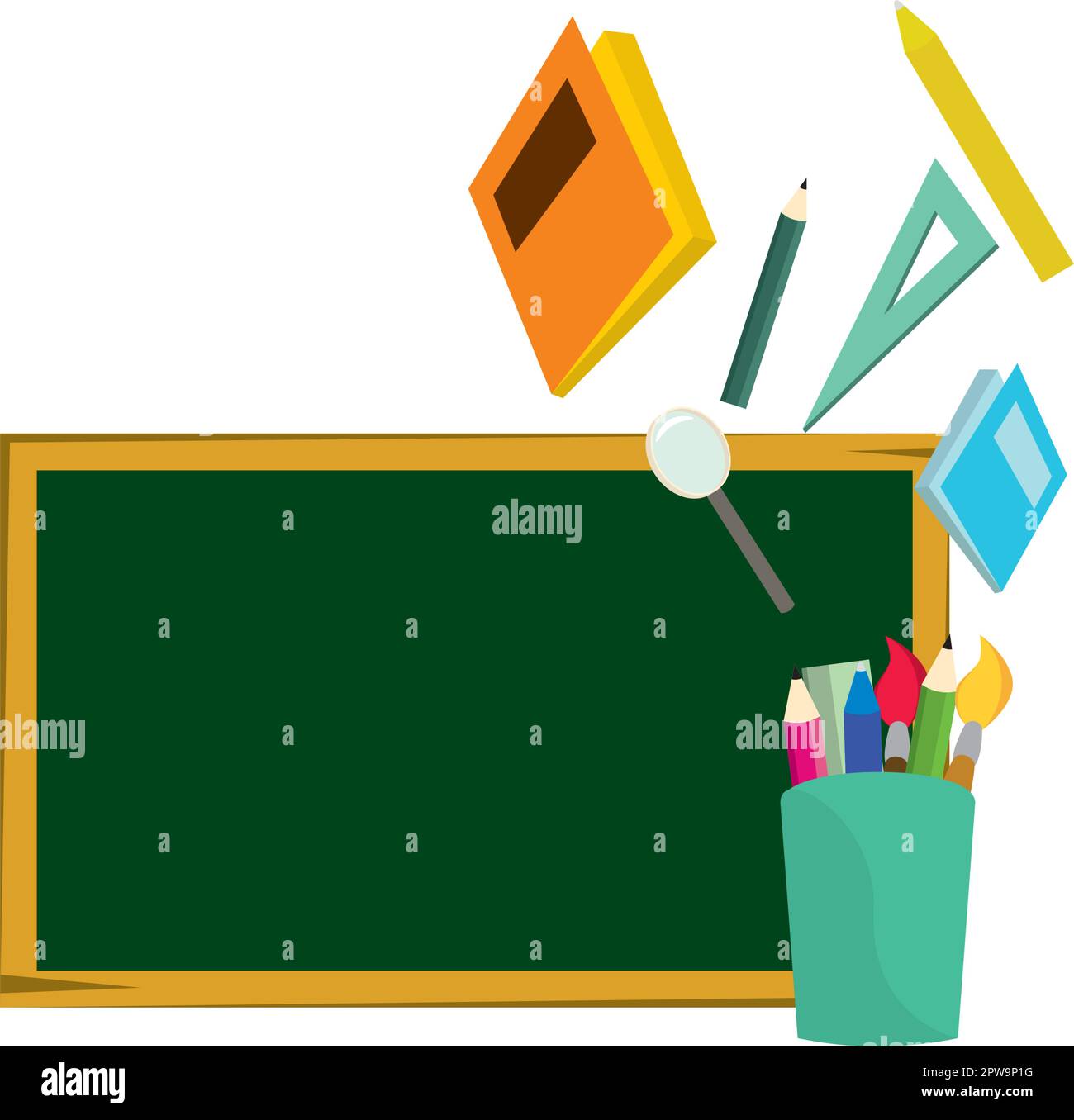 Back to School Symbolization with School Stationery Stock Vector