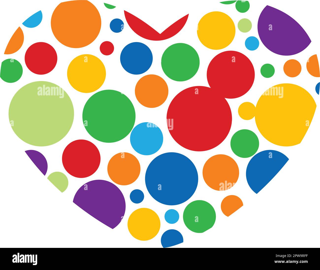 Love combined with Circles Illustration Stock Vector