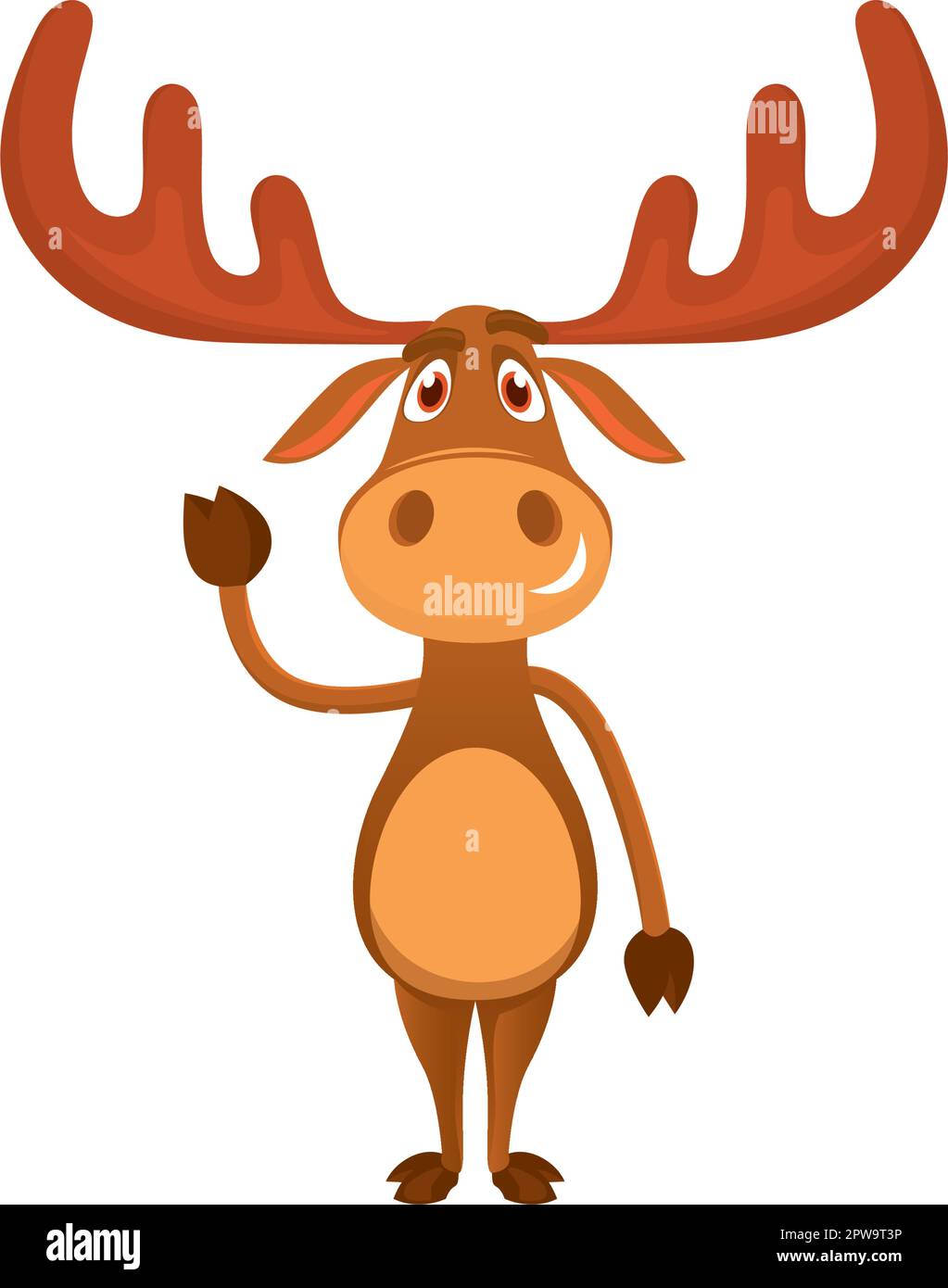 Cute and Sweet Moose Illustration with Cartoon Style Stock Vector Image ...