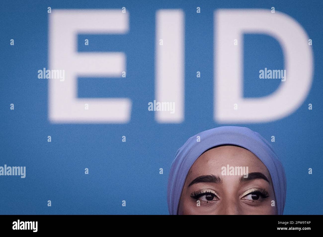London, UK. 29th April 2023. Muslim model, Mariah Idrissi, co-hosts Eid