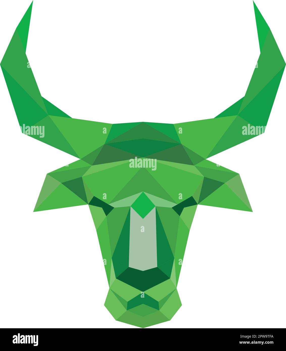 Calm Bull Head Polygonal Illustration Stock Vector
