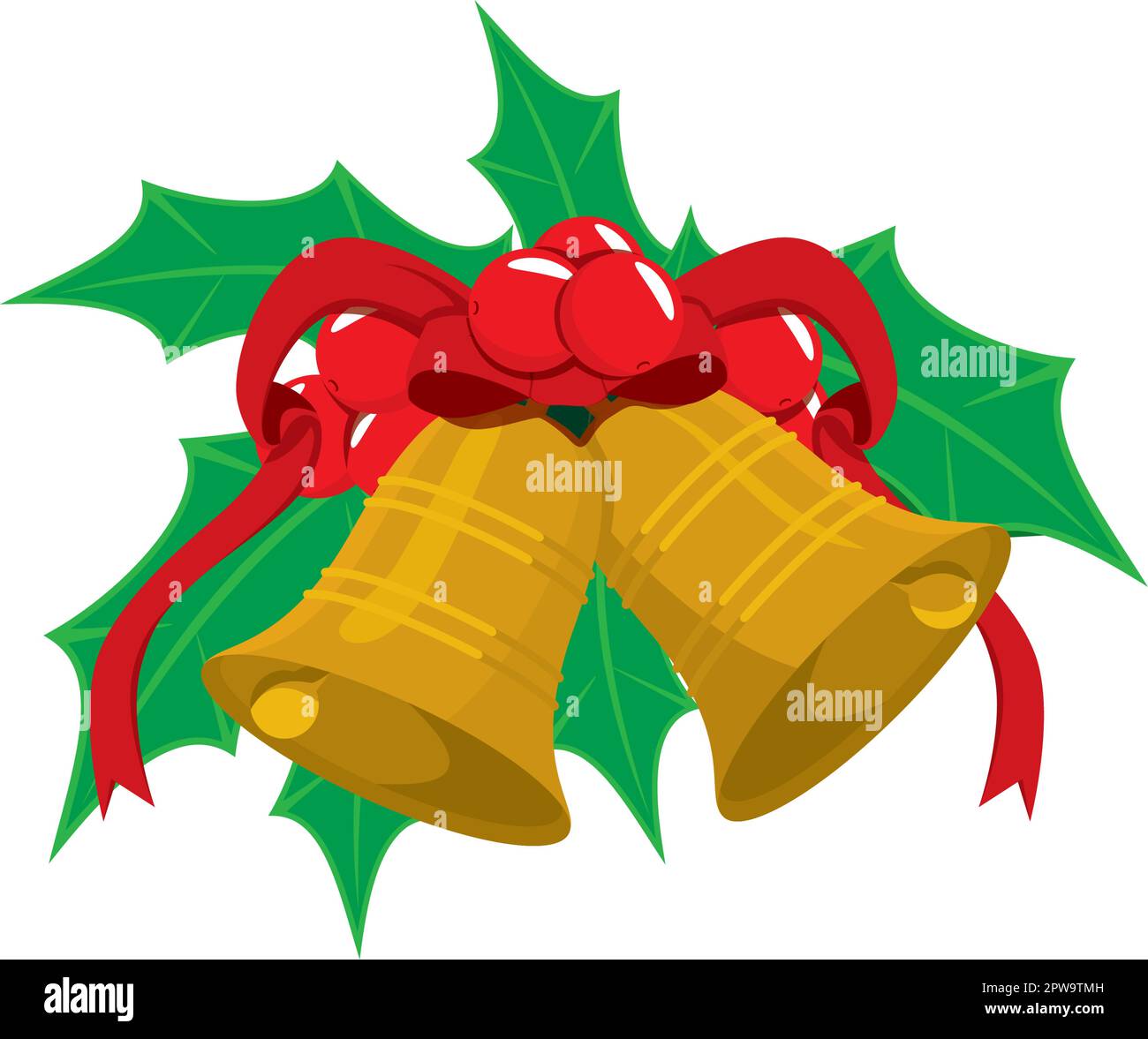 Christmas Mistletoe with Bells Illustration Stock Vector