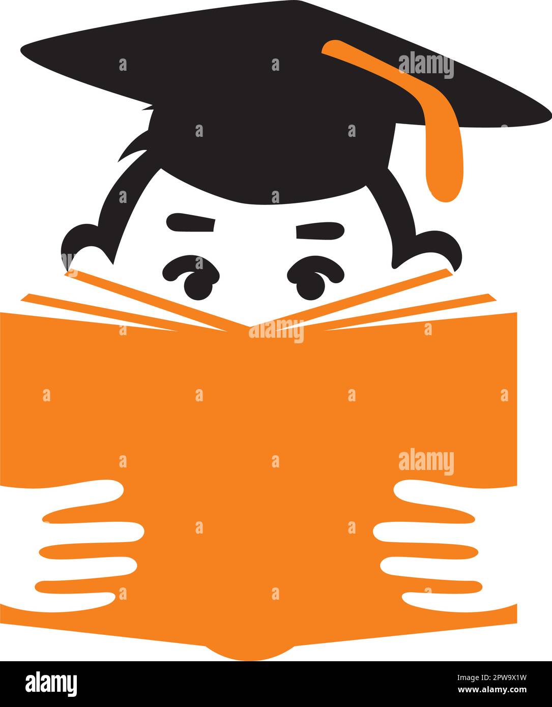 Student or Graduate with Reading Book Gesture Stock Vector