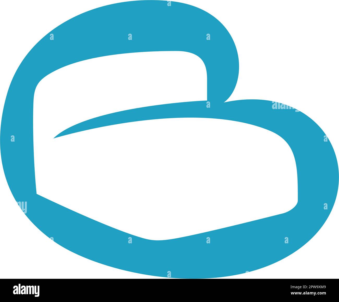 Bed combined with Love and B Letter Illustration Stock Vector