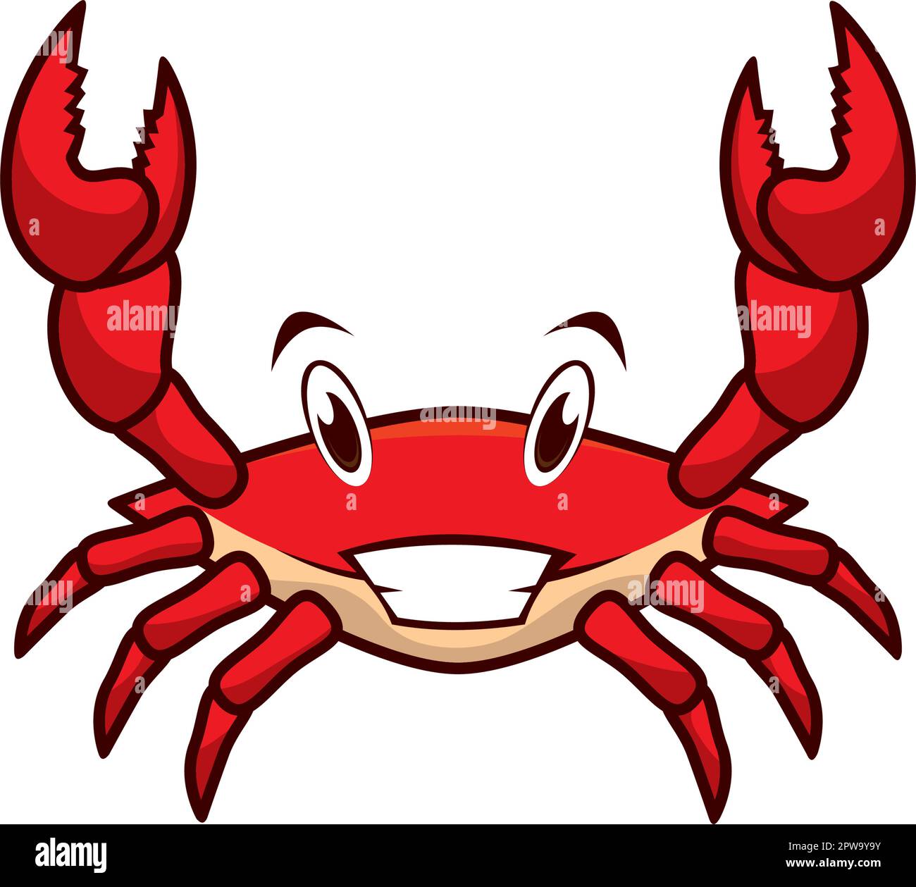 Smiling and Happy Crab Illustration Stock Vector