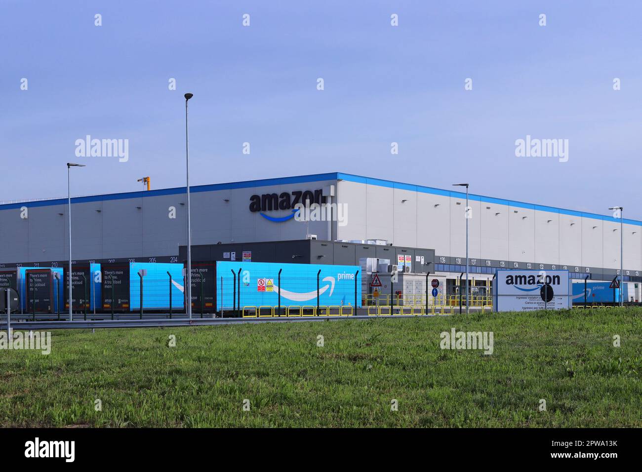 Spilamberto, Modena, Italy, April 2023, new Amazon warehouse plant