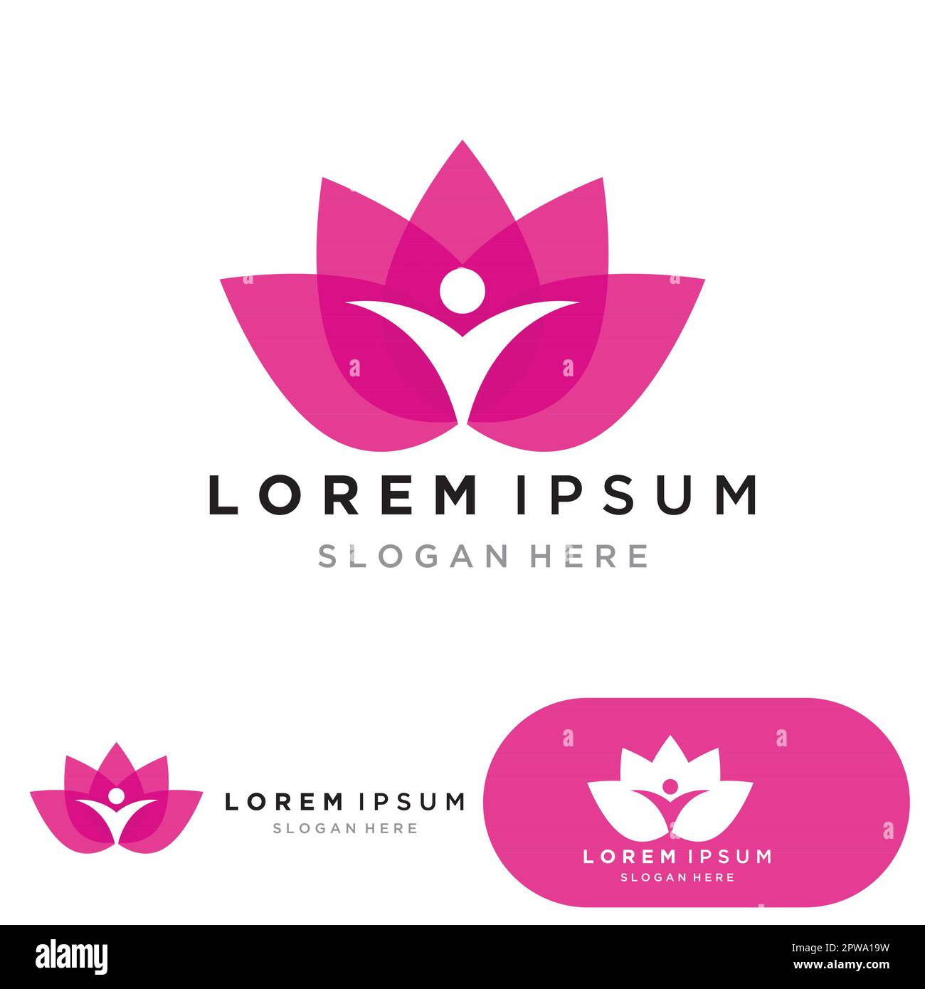 Vector lotus flowers design for spa, yoga class, hotel and resort Stock ...