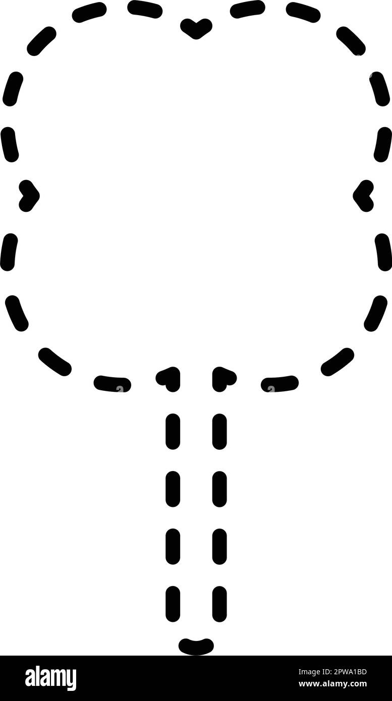 Tracing lines dotted tree outline shape for preschool and kindergarten