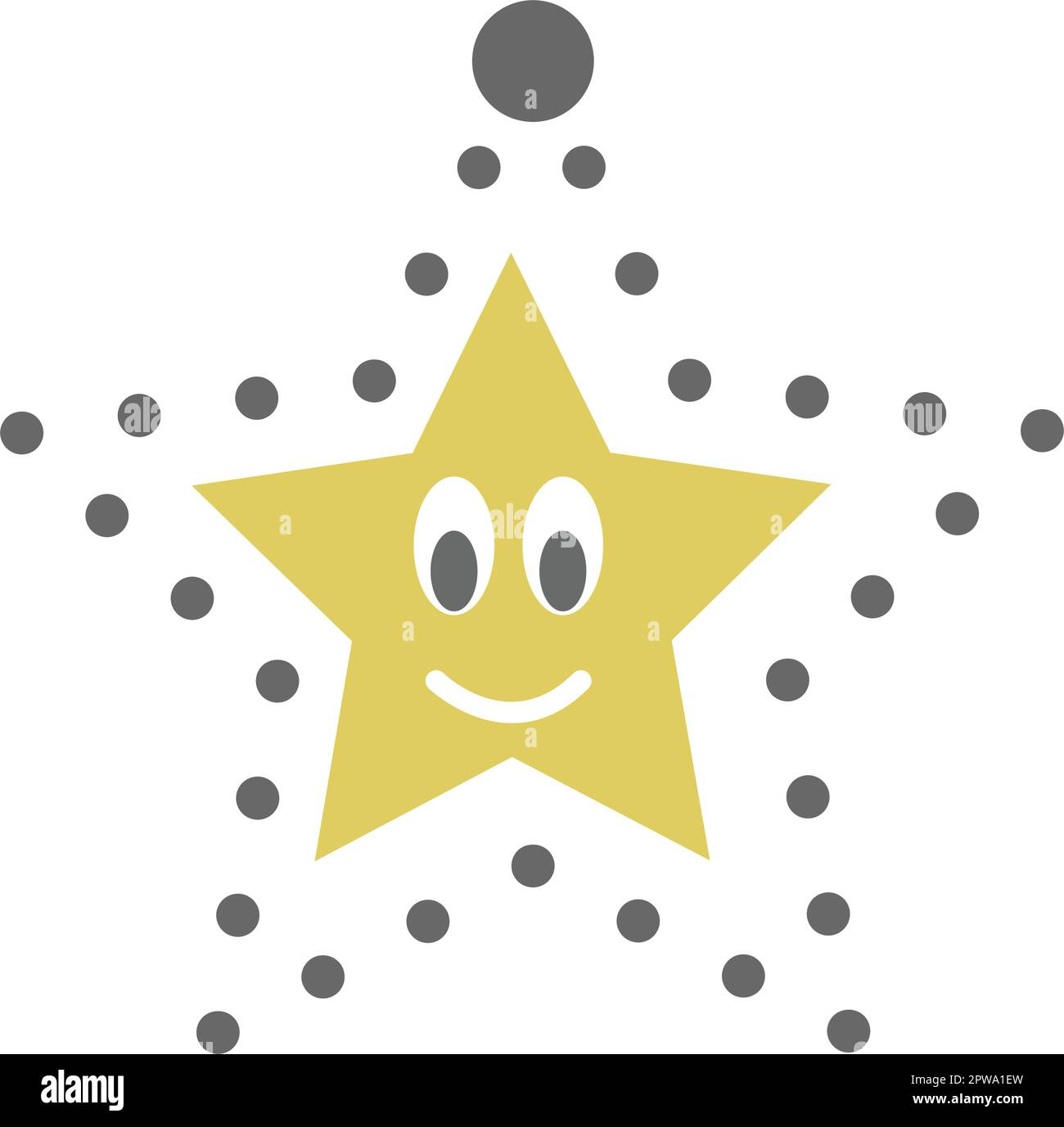 Dotted star shape for tracing lines for preschool and kindergarten
