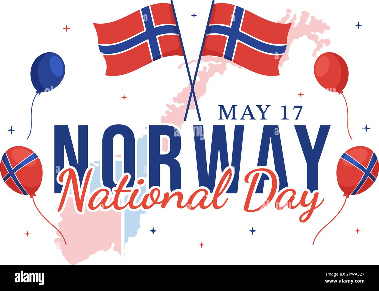 Norway National Day on May 17 Illustration with Flag Norwegian and