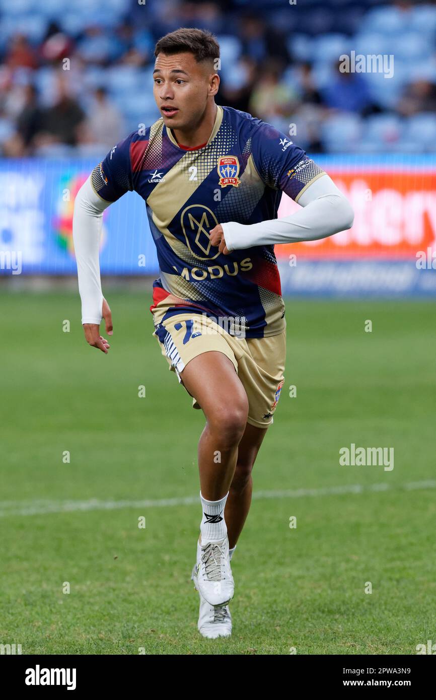 Sydney, Australia. 29th Apr, 2023. Dane Ingham of Newcastle Jets warms