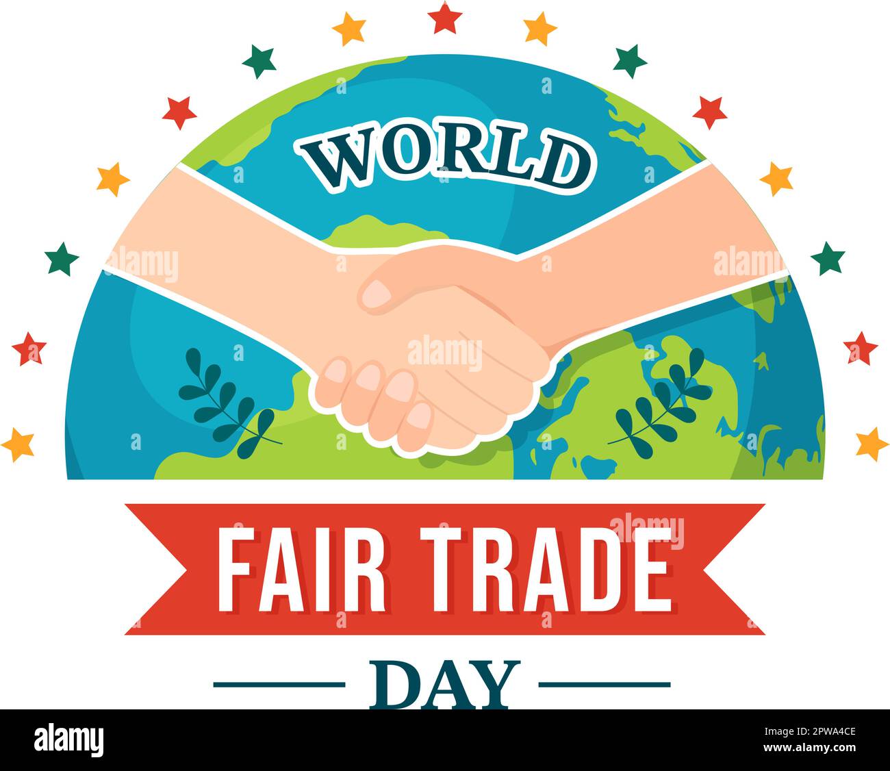 World Fair Trade Day Illustration with Scales Digitally, Climate