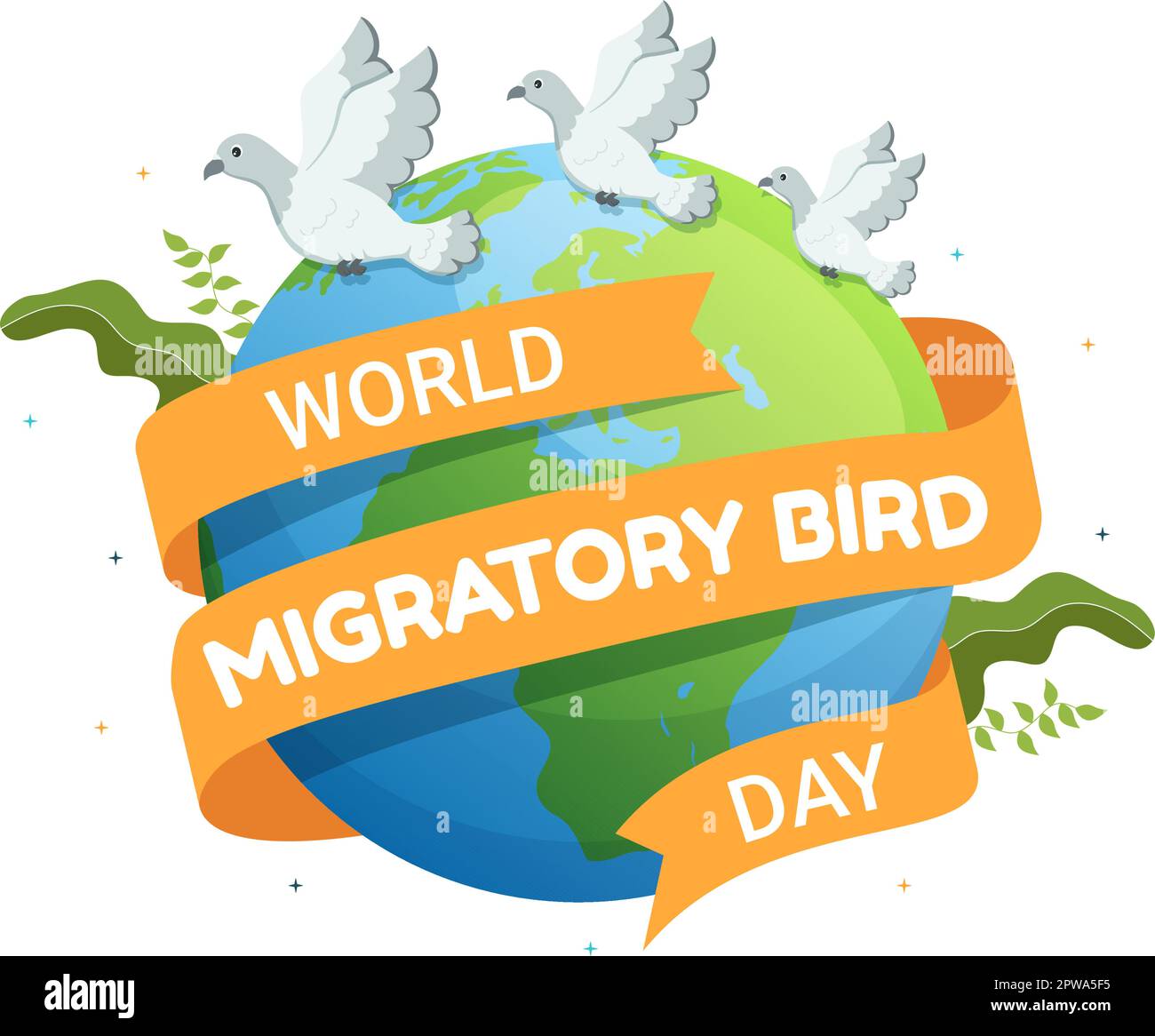 World Migratory Bird Day on May 8 Illustration with Birds Migrations