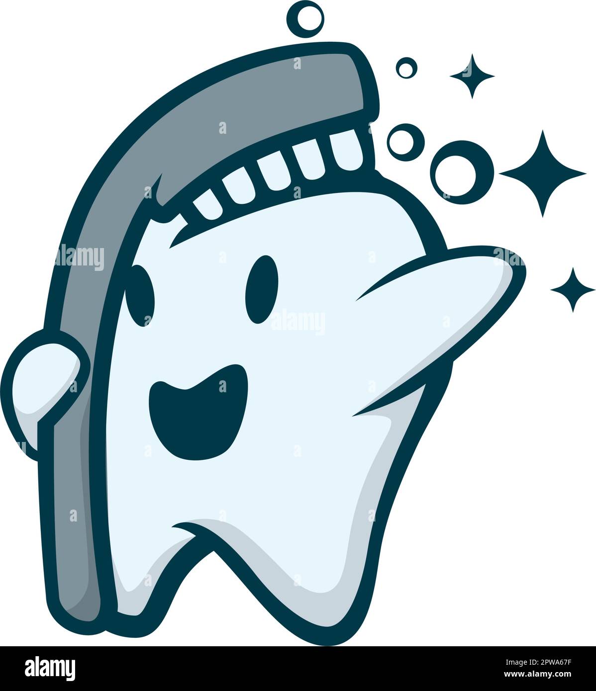 Cute Tooth Mascot with Toothbrush Illustration Stock Vector Image & Art ...