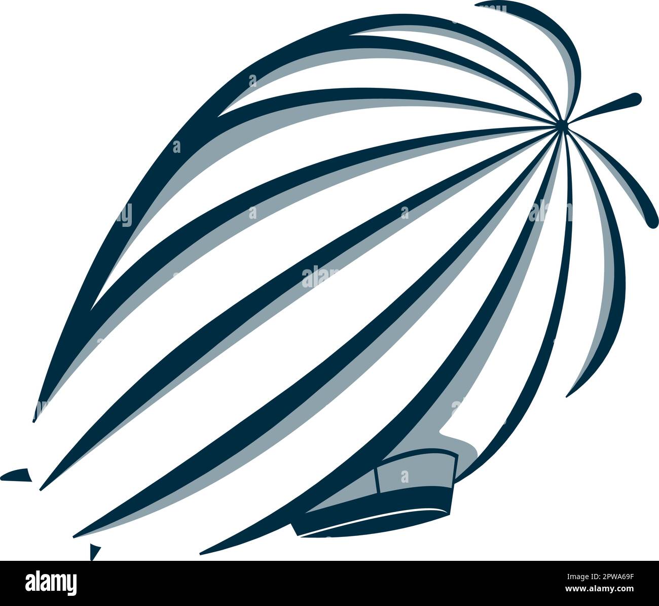 Flying Zeppelin Illustration with Silhouette Style Stock Vector Image ...