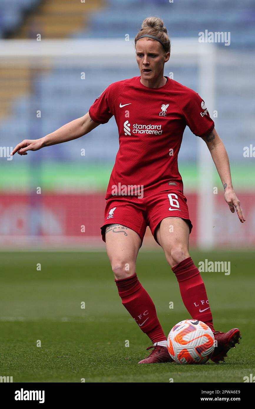 Jasmine Matthews of Liverpool during the Barclays FA Womens Super League match between Leicester City Women and Liverpool Women at the King Power Stadium, Leicester on Saturday 29th April 2023. (Credit: James Holyoak / Alamy Live News) Stock Photo