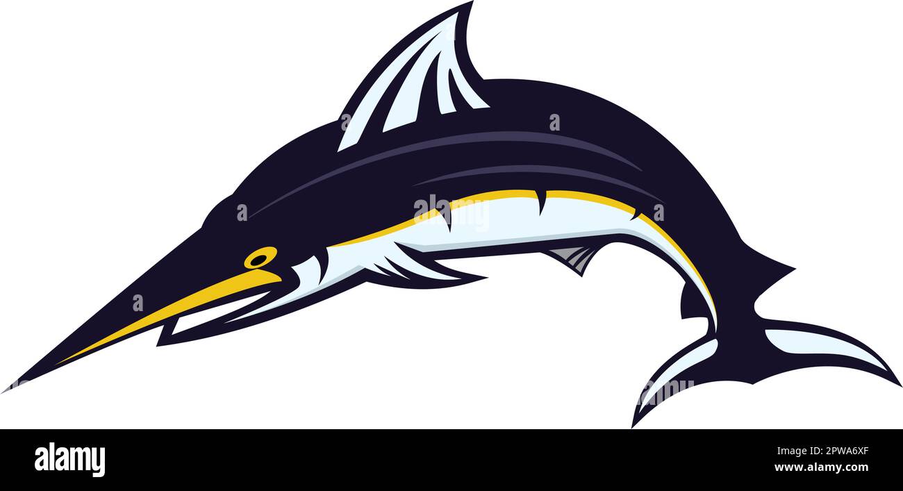 Detailed Blue Marlin Fish Illustration Stock Vector Image & Art - Alamy