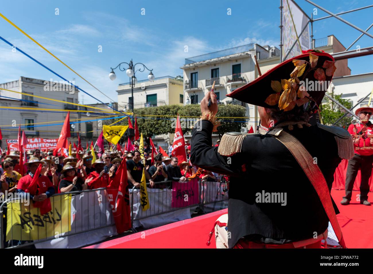 A Scafati ‘La legalità ha radici profonde’: grande manifestazione in difesa del Fondo Nappo e dei beni confiscati. Stock Photo