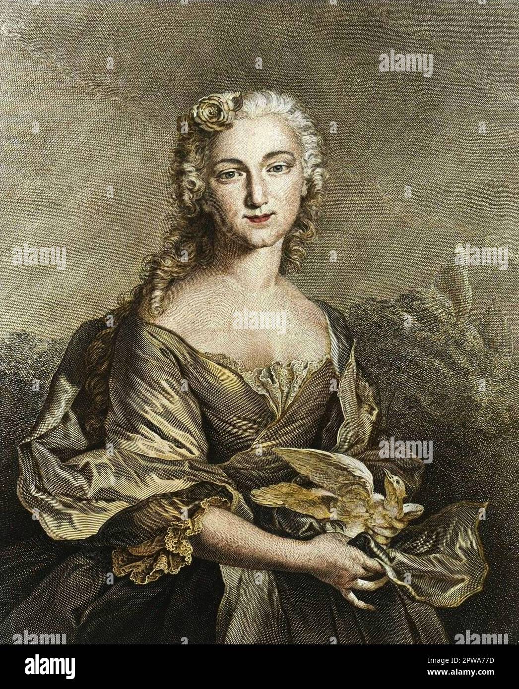 Portrait of Marie Salle (1707-1756), French dancer - Mademoiselle Marie Salle Stock Photo