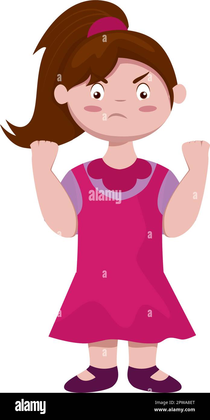 a Girl in Bad Mood or Unhappy Illustration Stock Vector Image & Art - Alamy