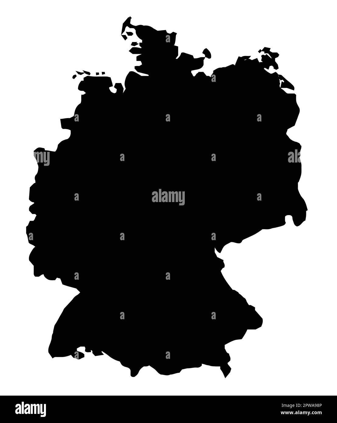 Germany Silhouette Map Stock Vector