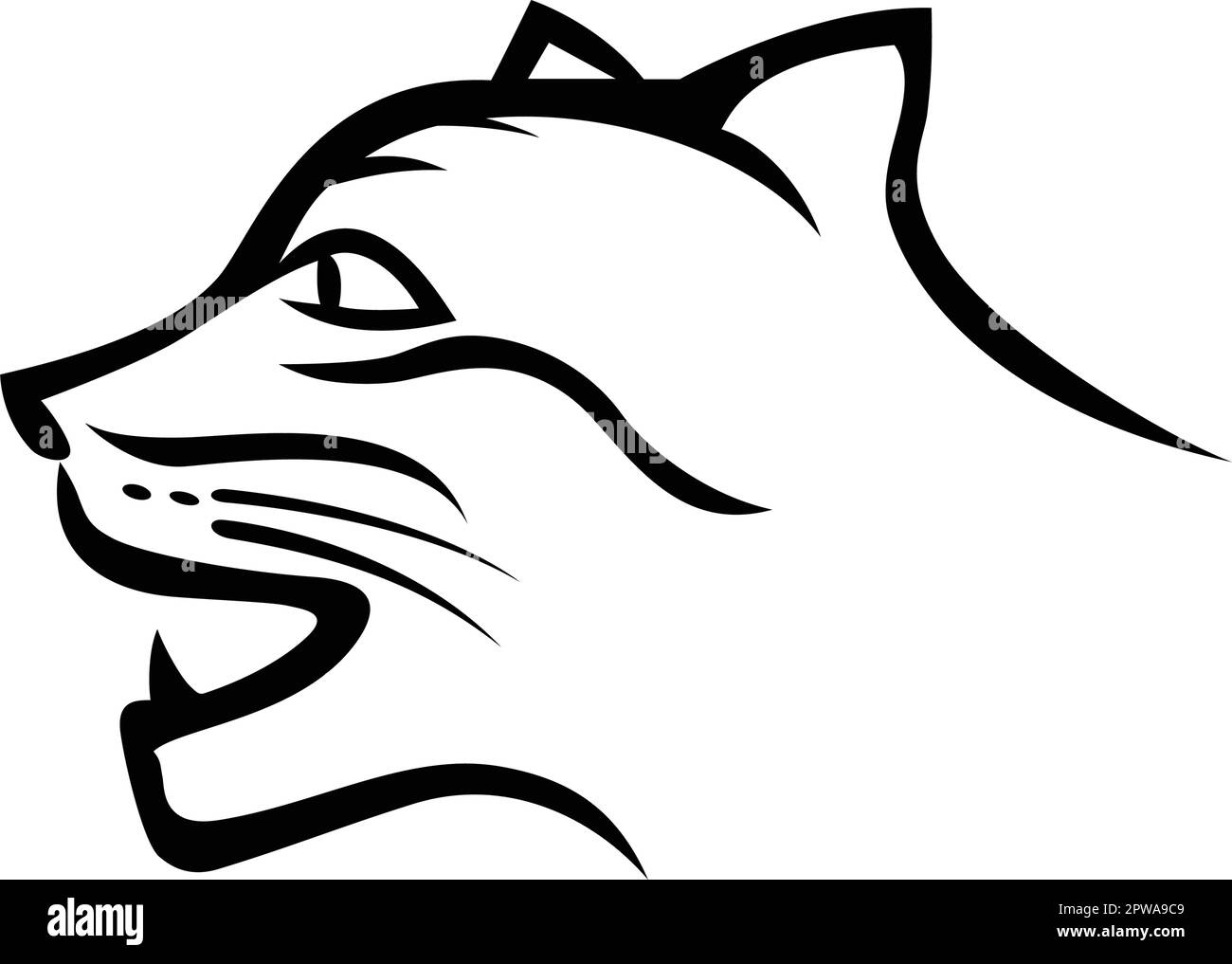 simple-wild-cat-head-silhouette-vector-stock-vector-image-art-alamy