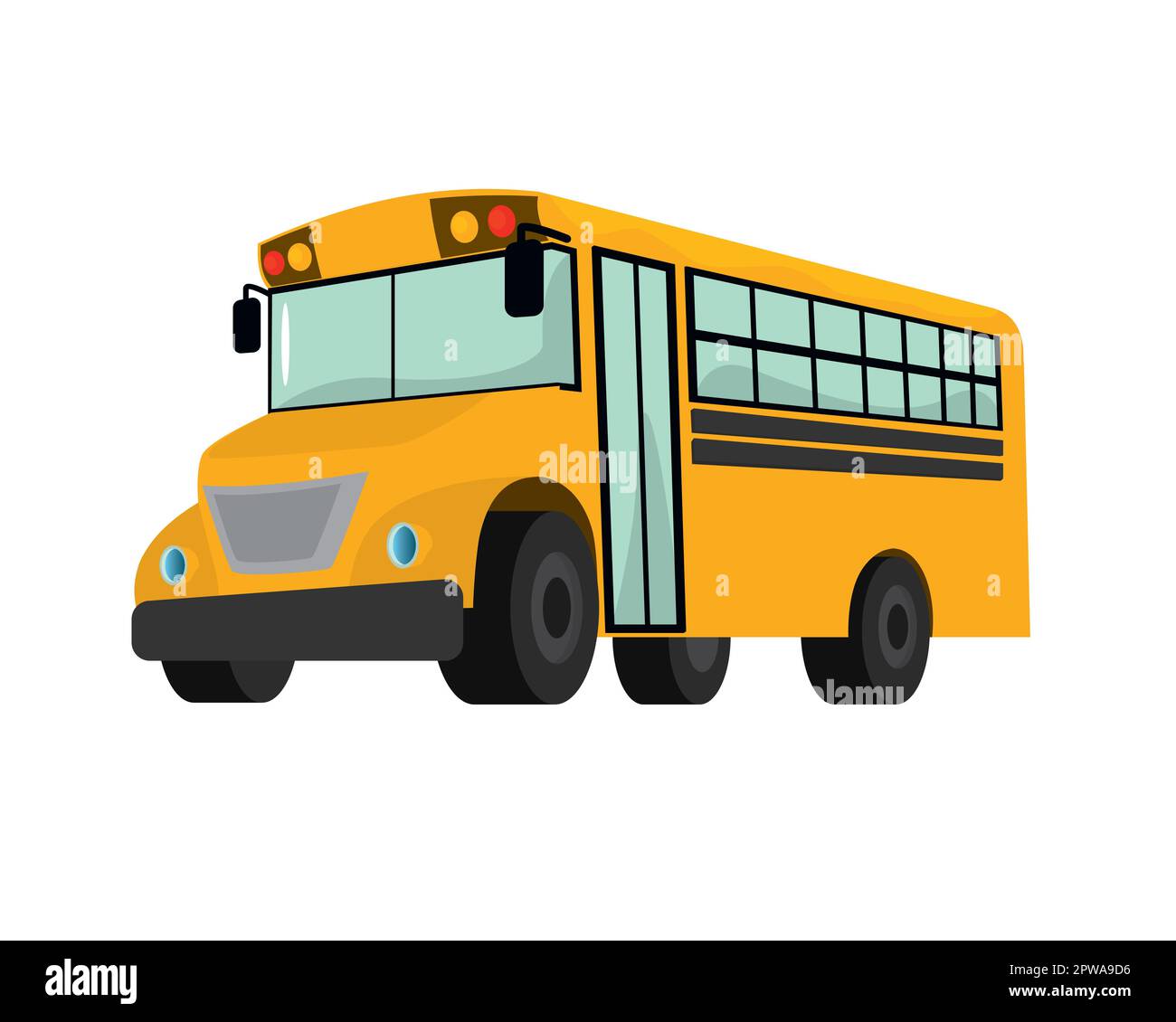 Detailed School Bus Illustration Vector Stock Vector