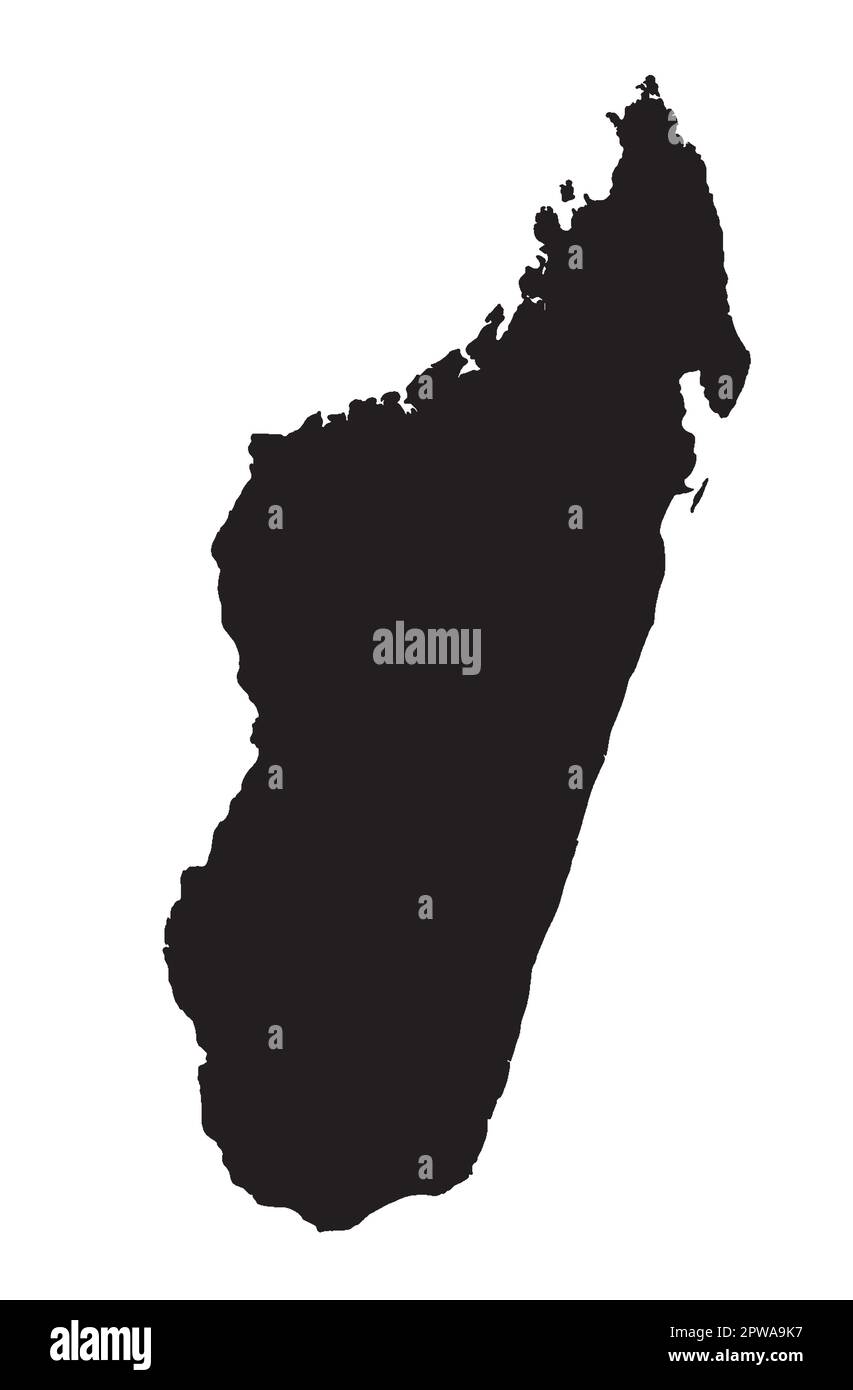 Madagascar Silhouette Map Stock Vector