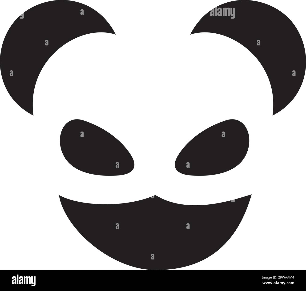 Ninja Panda visualized with Silhouette Style Stock Vector