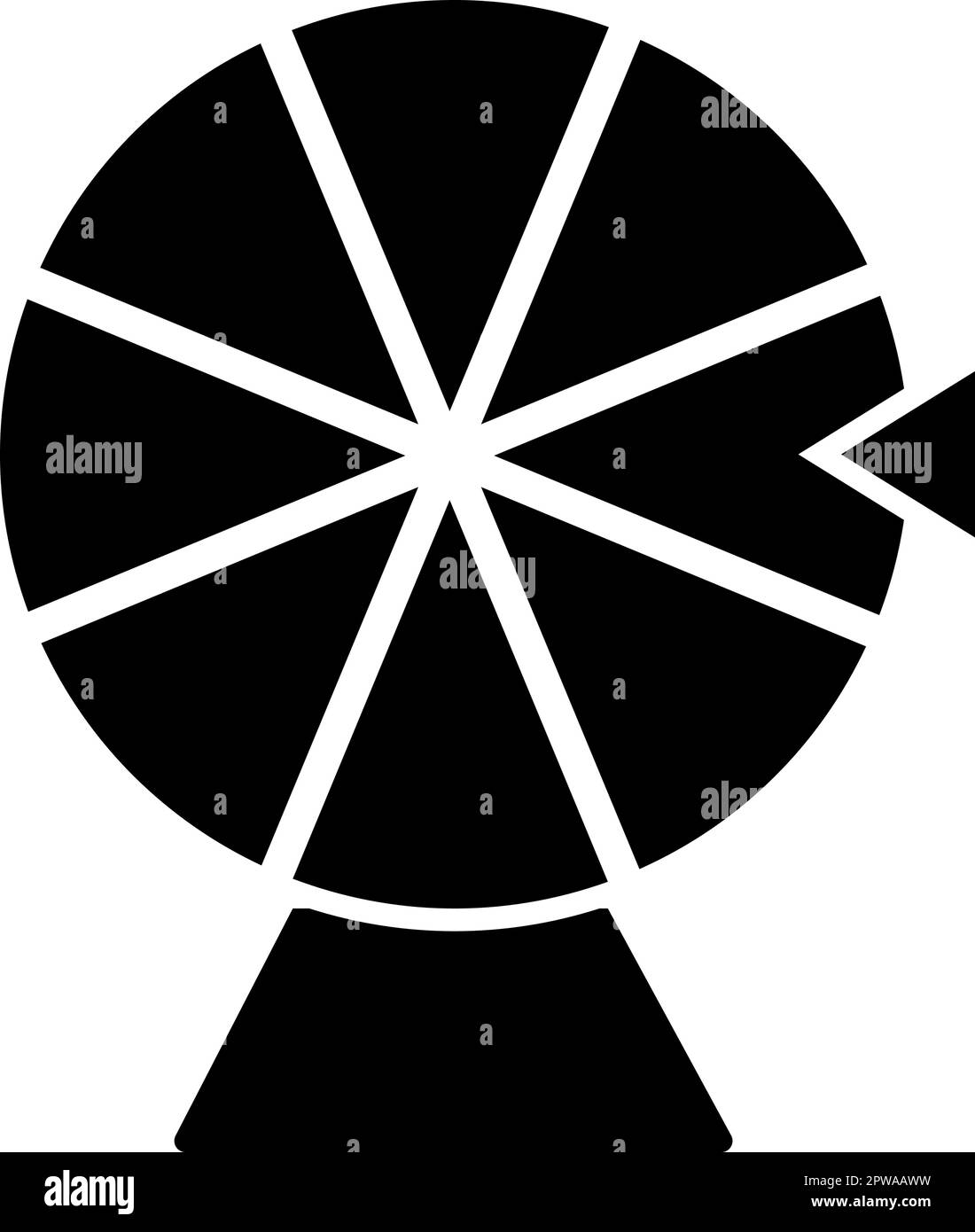 Wheel of Fortune lucky roulette spinning game chance concept icon black