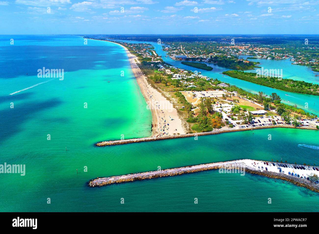 The Jetty at Venice Florida along Florida Gulf Coast a famouss tuorist