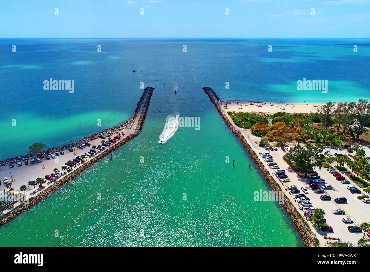 The Jetty at Venice Florida along Florida Gulf Coast a famouss tuorist