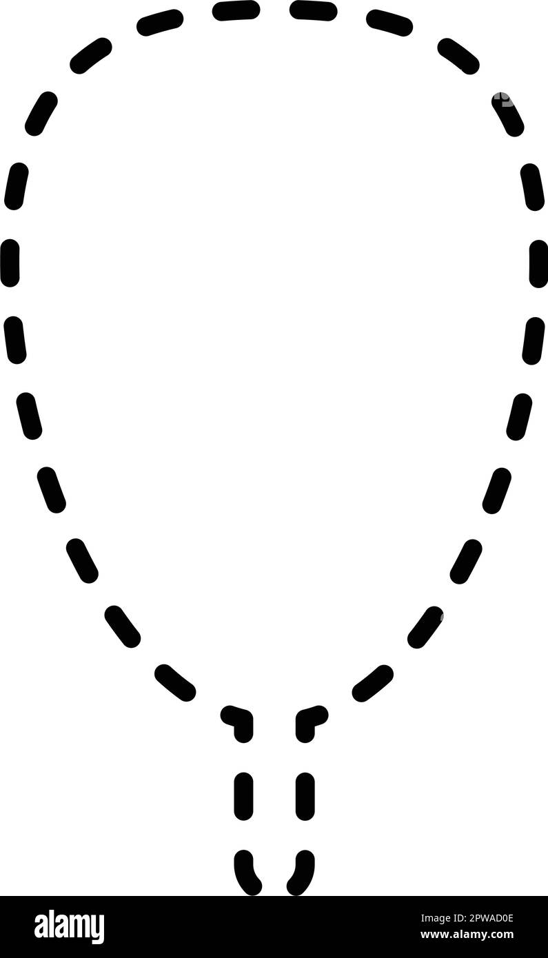 Tracing lines dotted tree outline shape for preschool and kindergarten