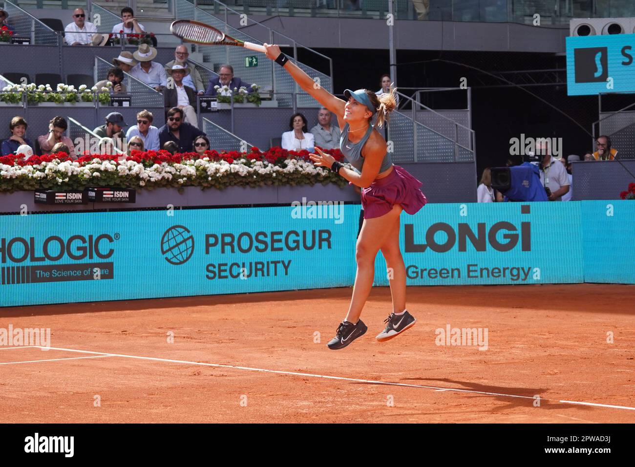 Madrid, Spain. 29th Apr, 2023. Paula Badosa vs Coco Gauff Masters Series Mutua Madrid Open 2023