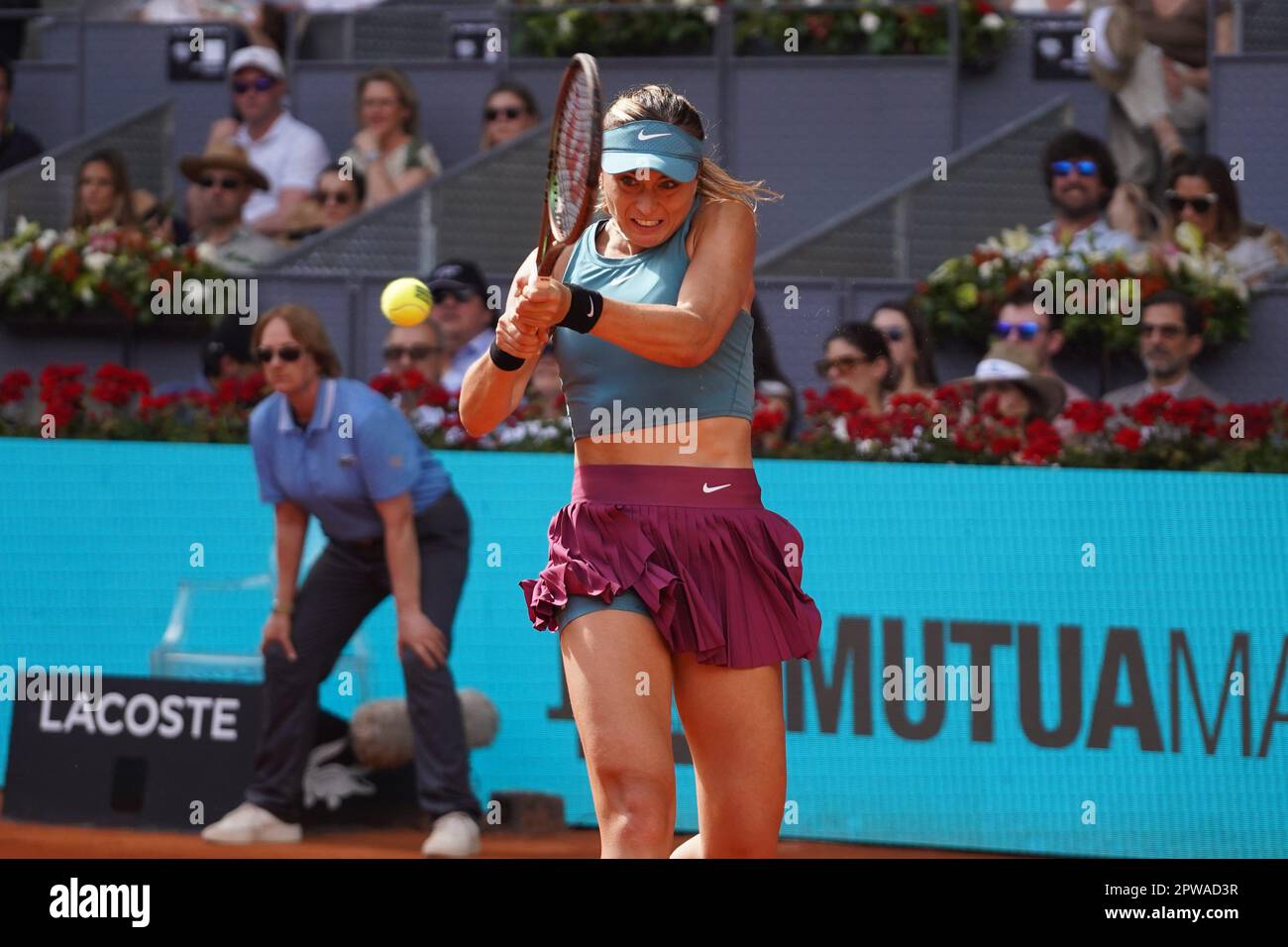 Madrid, Spain. 29th Apr, 2023. Paula Badosa vs Coco Gauff Masters Series Mutua Madrid Open 2023