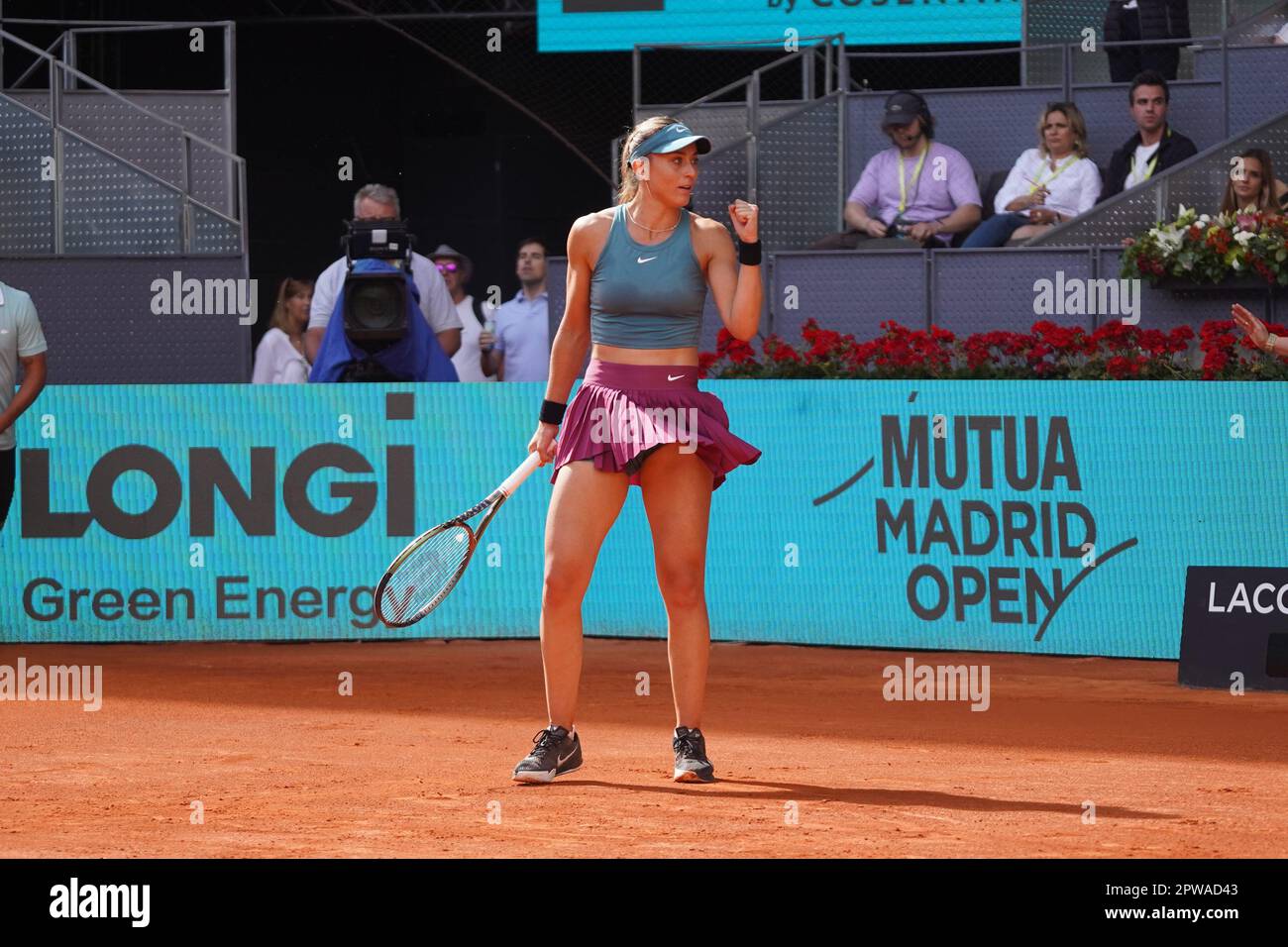 Madrid, Spain. 29th Apr, 2023. Paula Badosa vs Coco Gauff Masters Series Mutua Madrid Open 2023