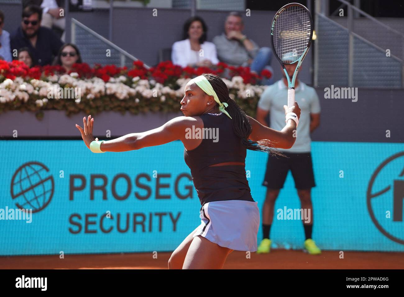 Madrid, Spain. 29th Apr, 2023. Paula Badosa vs Coco Gauff Masters Series Mutua Madrid Open 2023