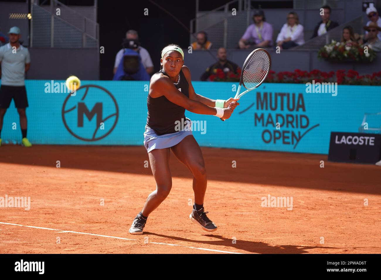 Madrid, Spain. 29th Apr, 2023. Paula Badosa vs Coco Gauff Masters Series Mutua Madrid Open 2023