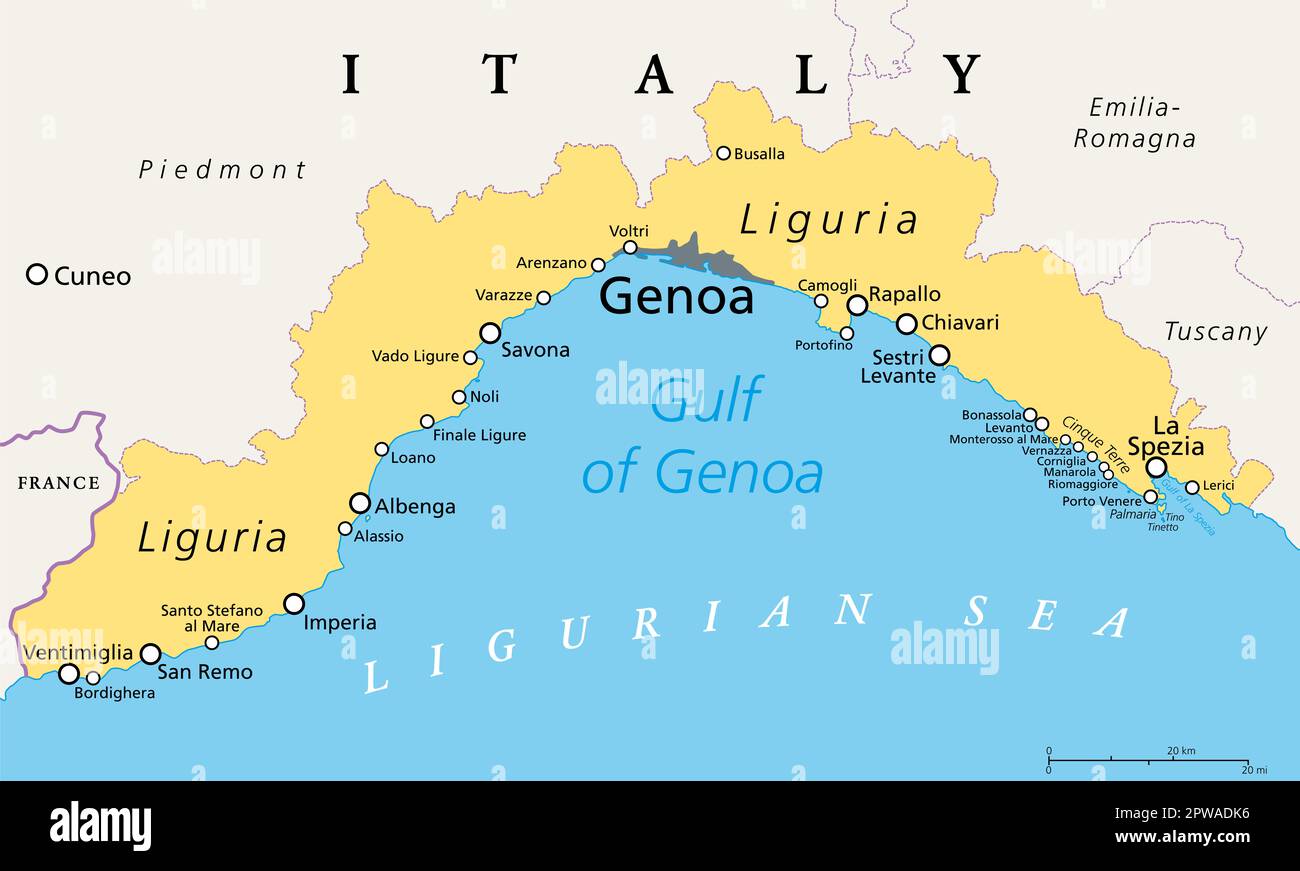 Ligurian sea map hi-res stock photography and images - Alamy