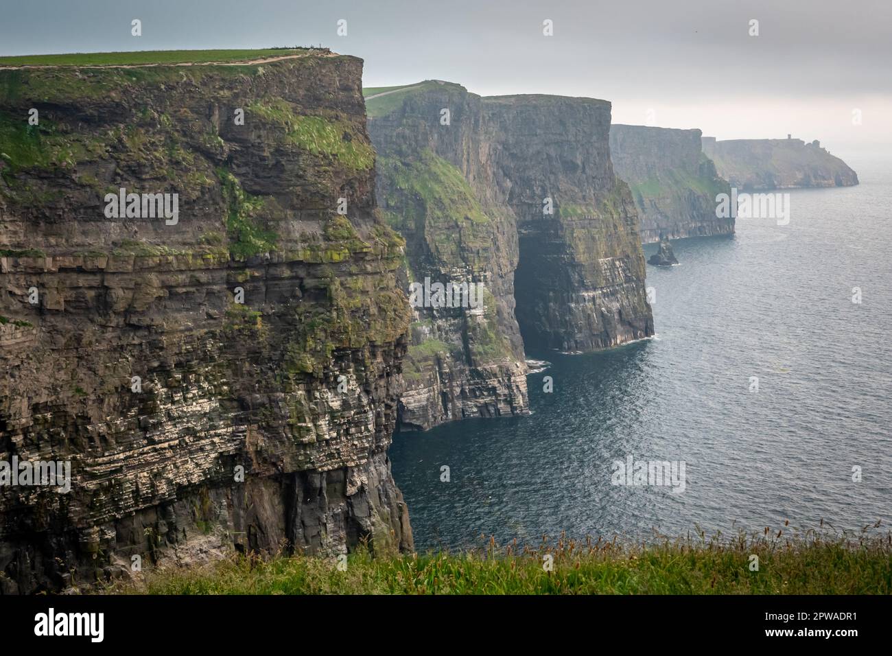 Cliffs of Moher are located on the Rugged west Clare Coast in Ireland