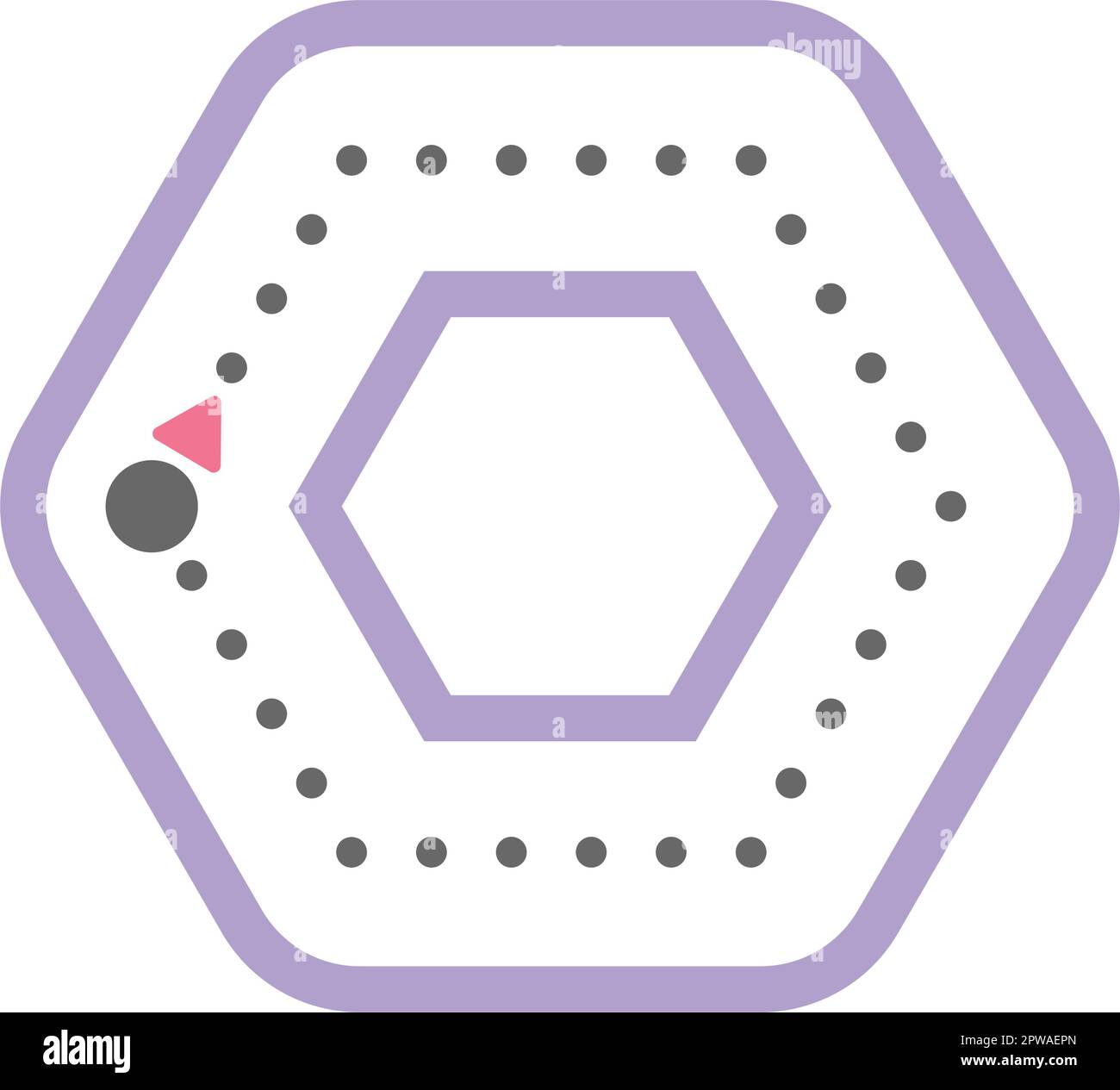 Dotted hexagon shape for tracing lines for preschool and kindergarten