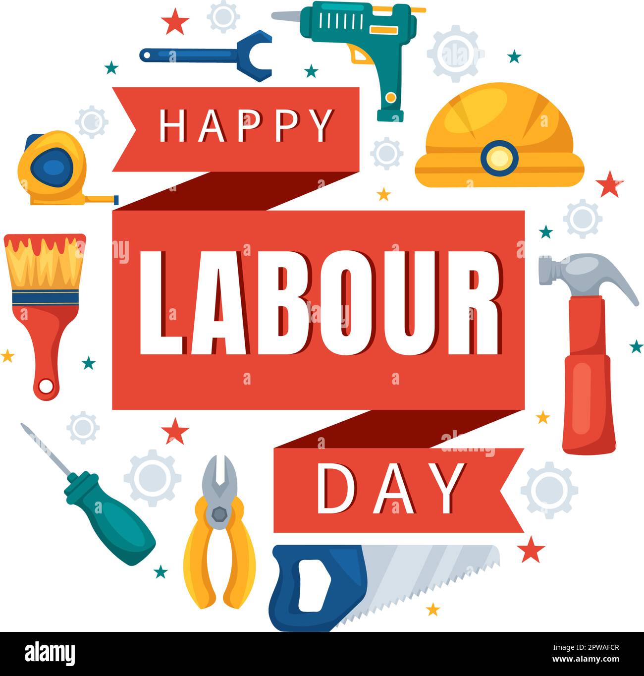 Happy Labor Day on 1 May Illustration with Different Professions and ...