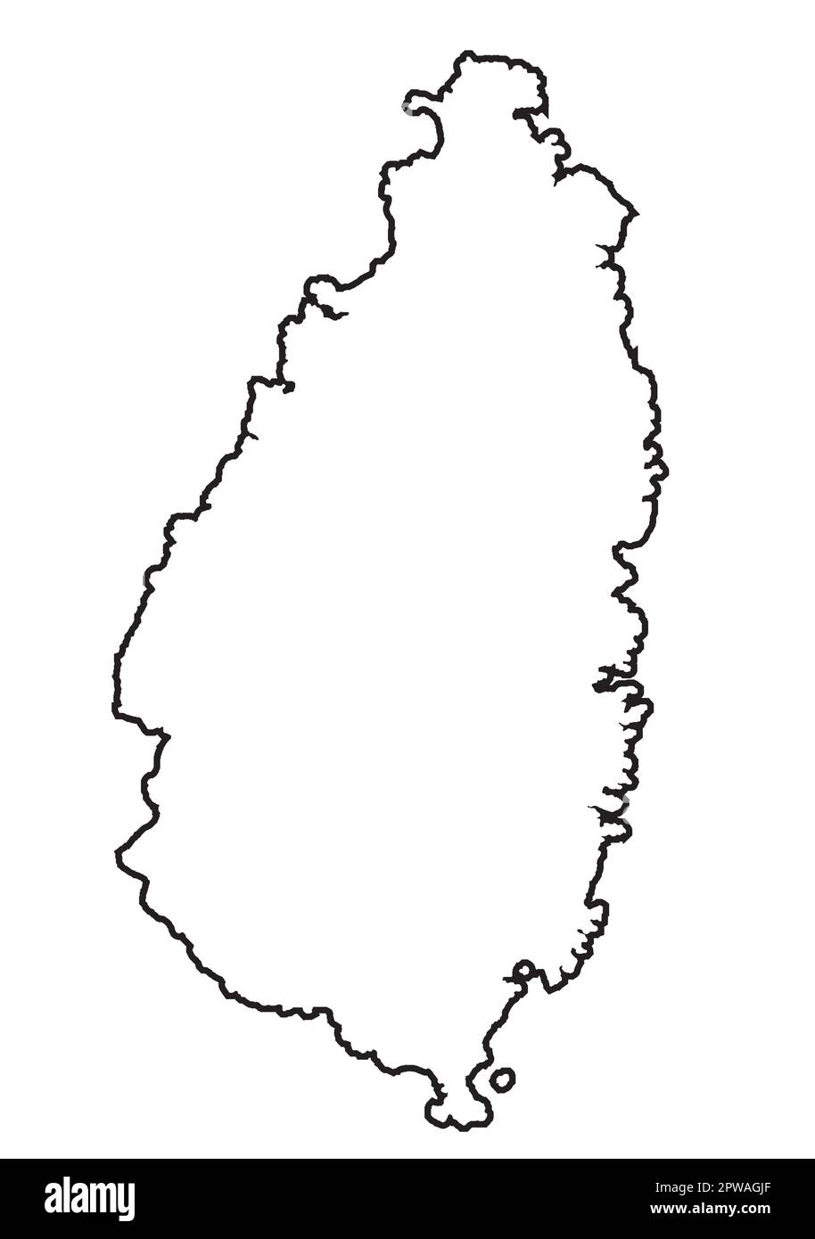 Outline Map Of Saint Lucia Stock Vector Image & Art Alamy