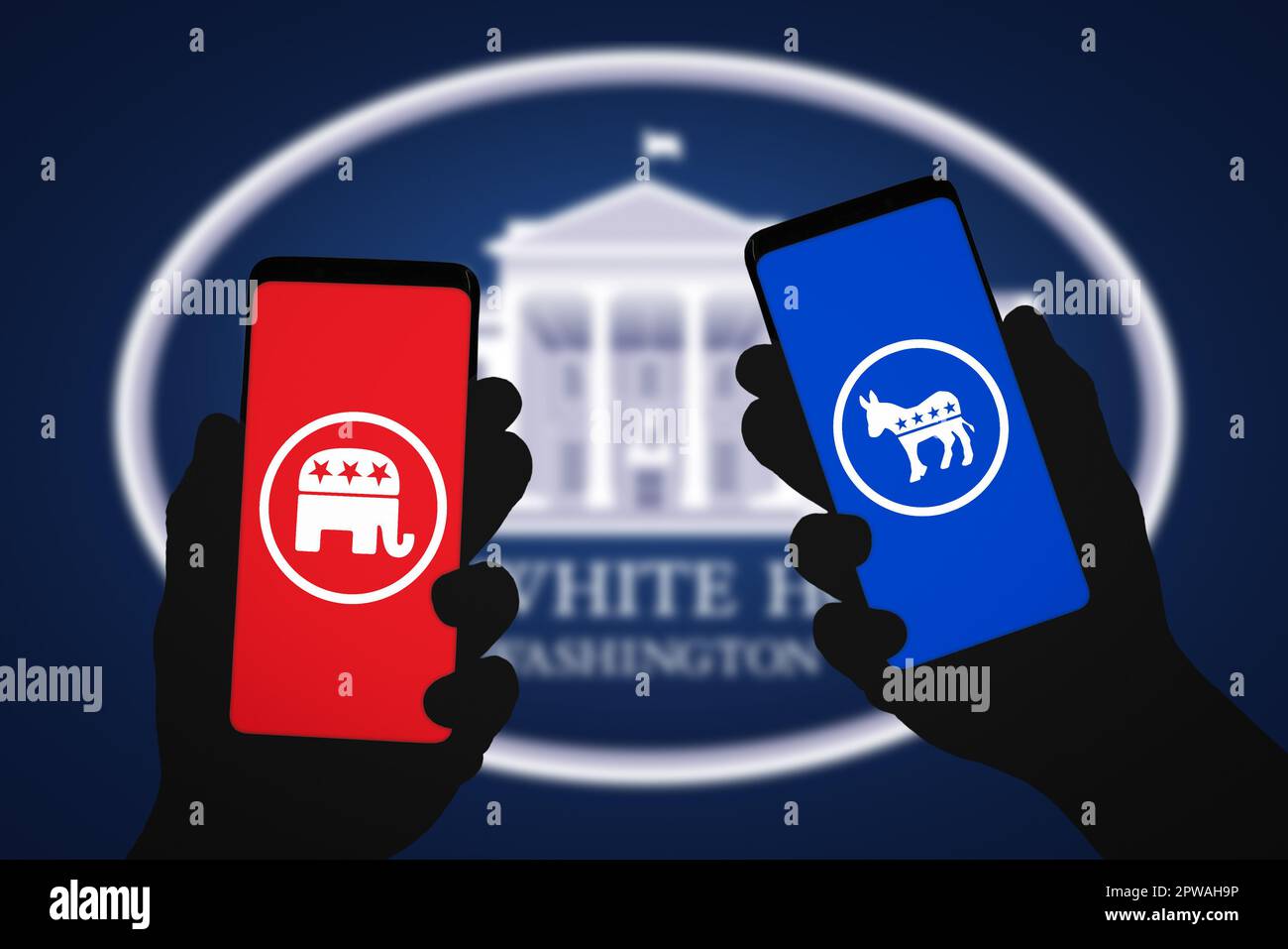 Republican and Democratic Party in the United States of America Stock Photo