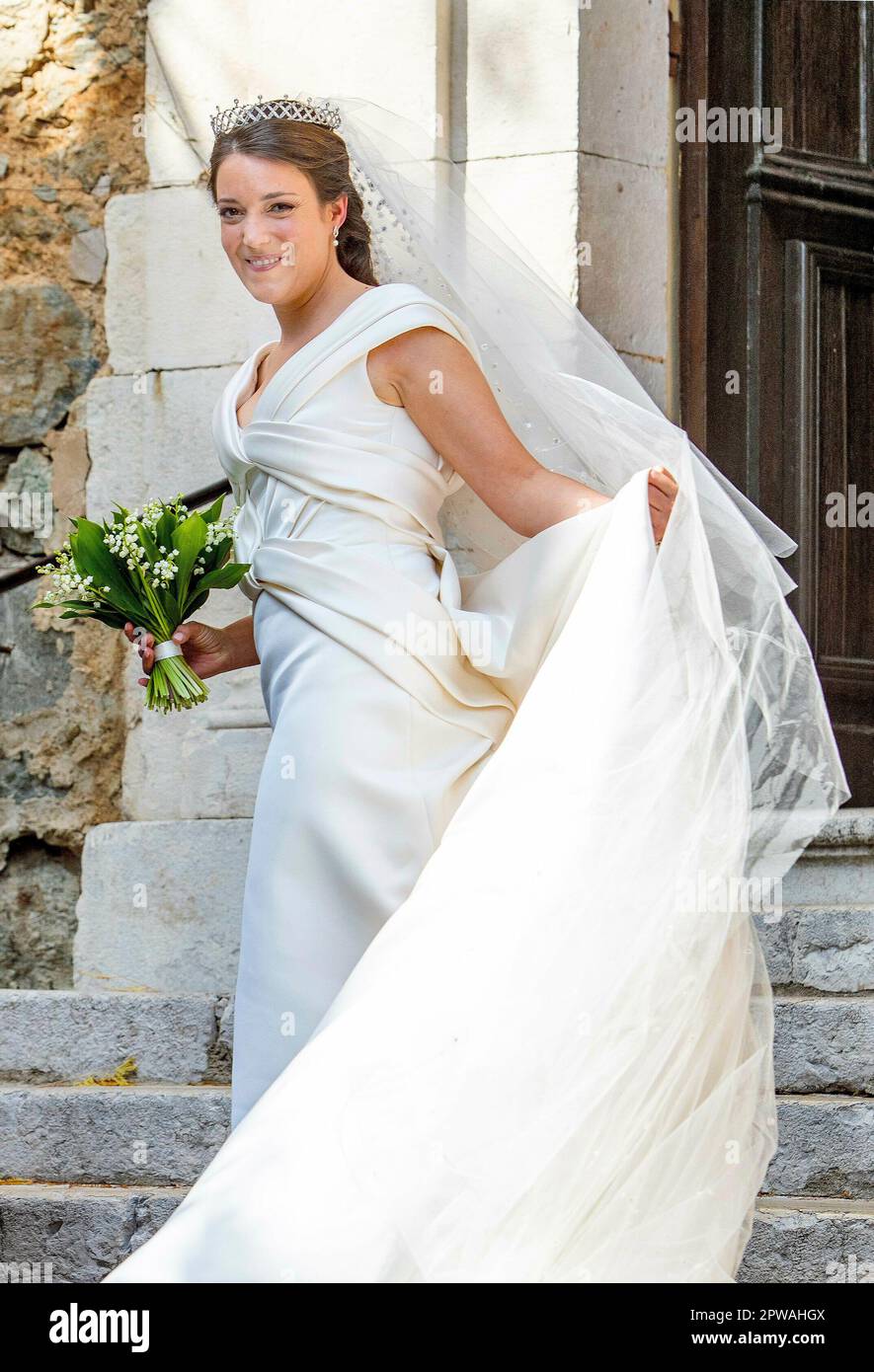 Princess Alexandra of Luxembourg arrive a the Church Saint-Trophyme in  Bormes-les-Mimosas, on April 29, 2023, to attend the Wedding of Princess  Alexandra of Luxembourg and Mr. Nicolas Bagory Photo: Albert  Nieboer/Netherlands OUT/Point